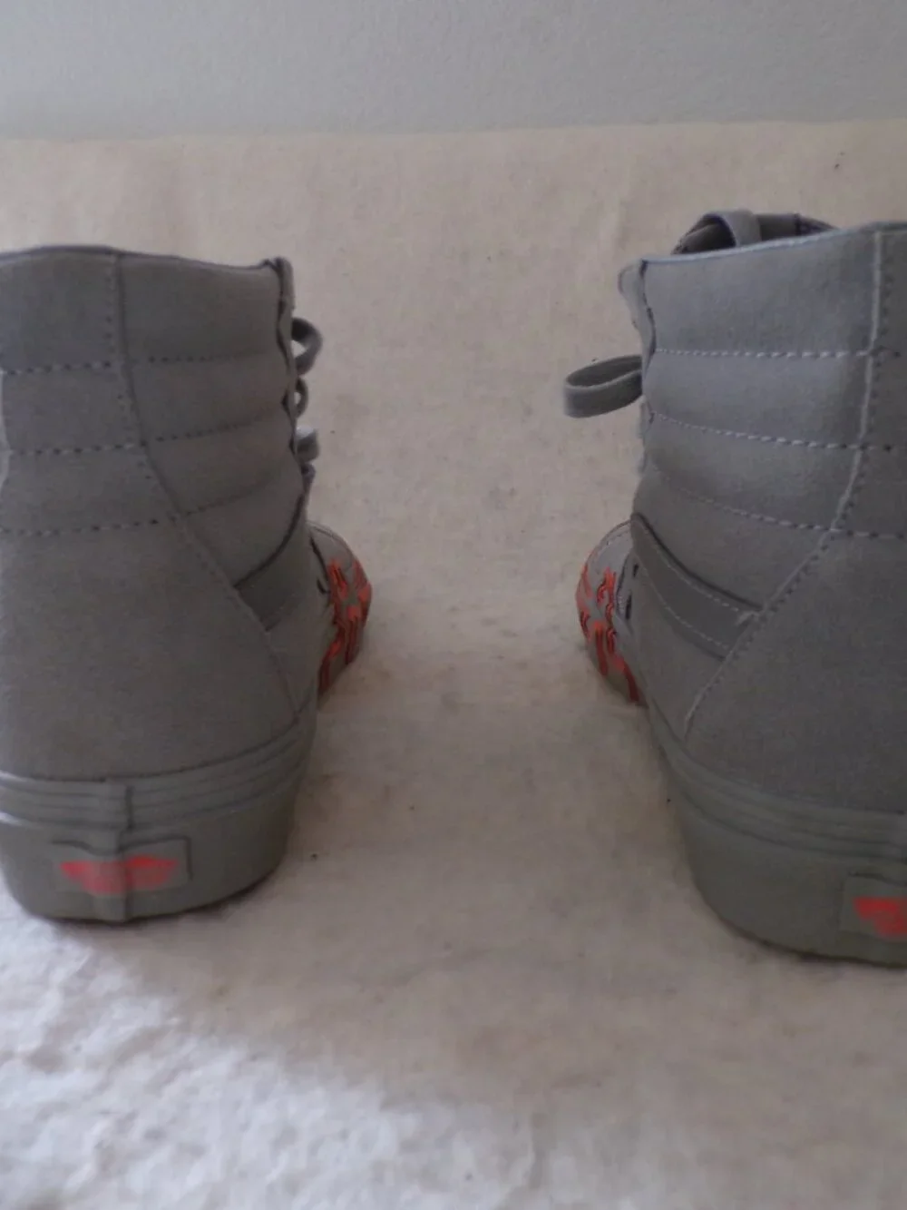 VANS Sk8 High Flame Grey Orange Suede Shoe Sneaker 10.5 Brand new Size 10 1/2